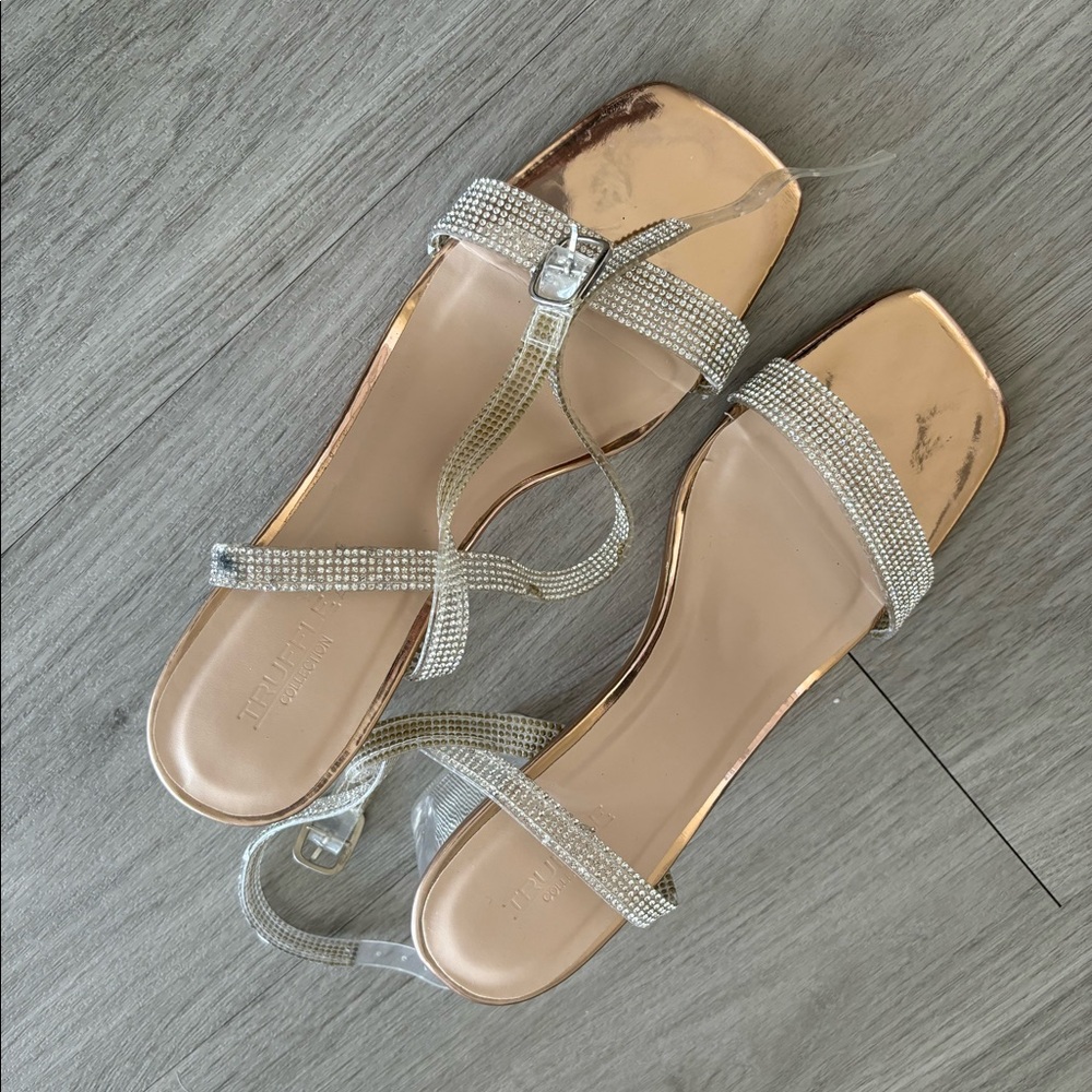 ASOS clear chunky heels with crystal straps